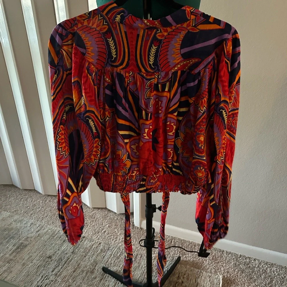 Christian Siriano Red and Purple Patterned Blouse - Picture 3 of 3